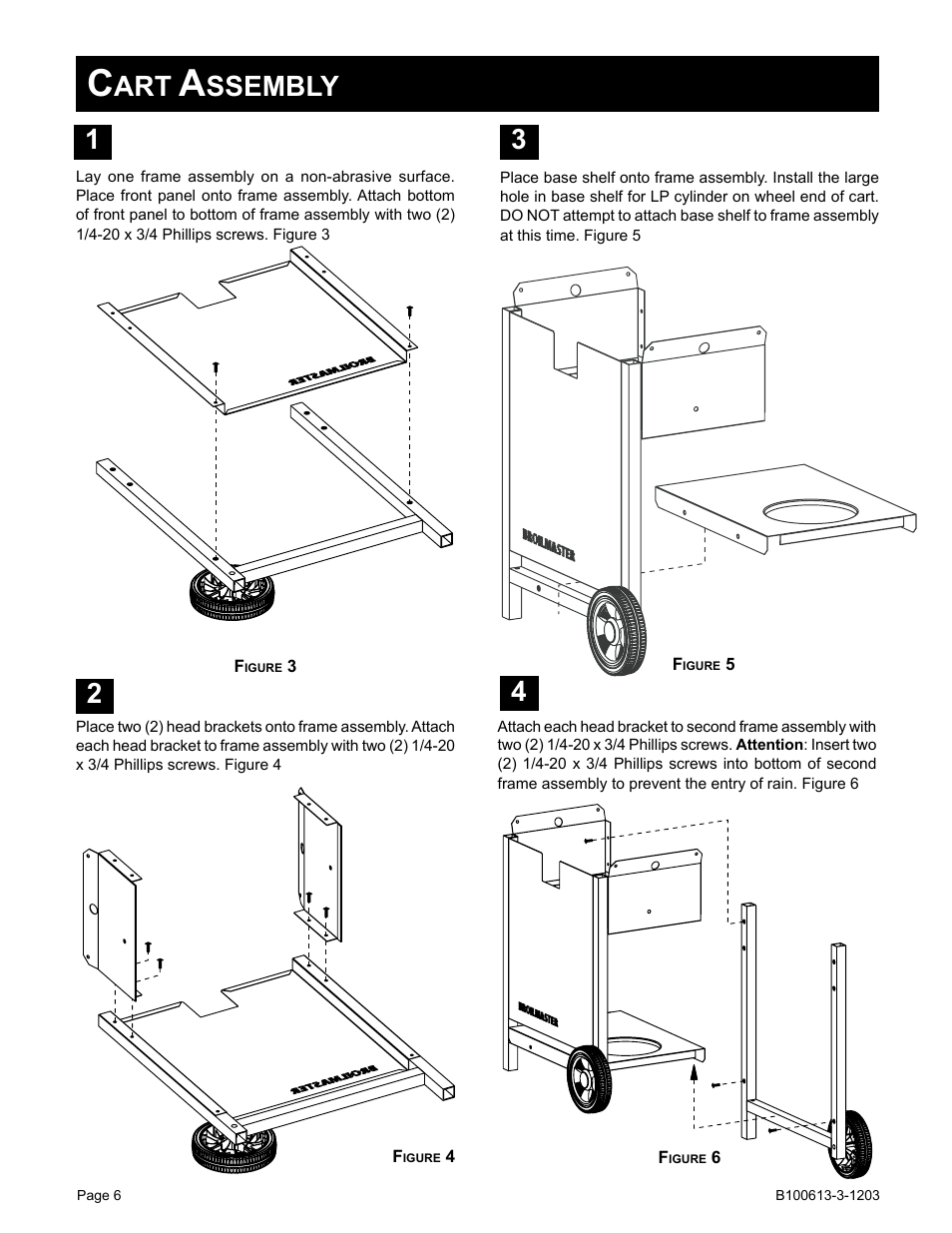 Ssembly 1 2 | Broilmaster B100613-3-1203 User Manual | Page 6 / 8
