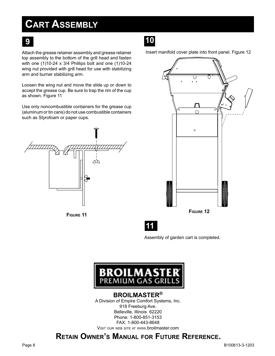 Broilmaster B100613-3-1203 User Manual | Page 8 / 8