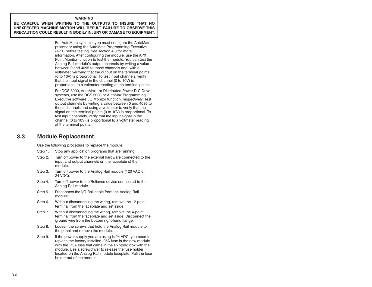 3 module replacement | Rockwell Automation 61C350 2-In/2-Out 0-10 Volt Analog Rail Module User Manual | Page 20 / 48