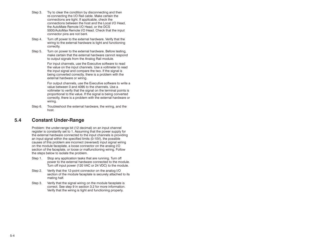 4 constant under-range, 4 constant underćrange | Rockwell Automation 61C350 2-In/2-Out 0-10 Volt Analog Rail Module User Manual | Page 38 / 48