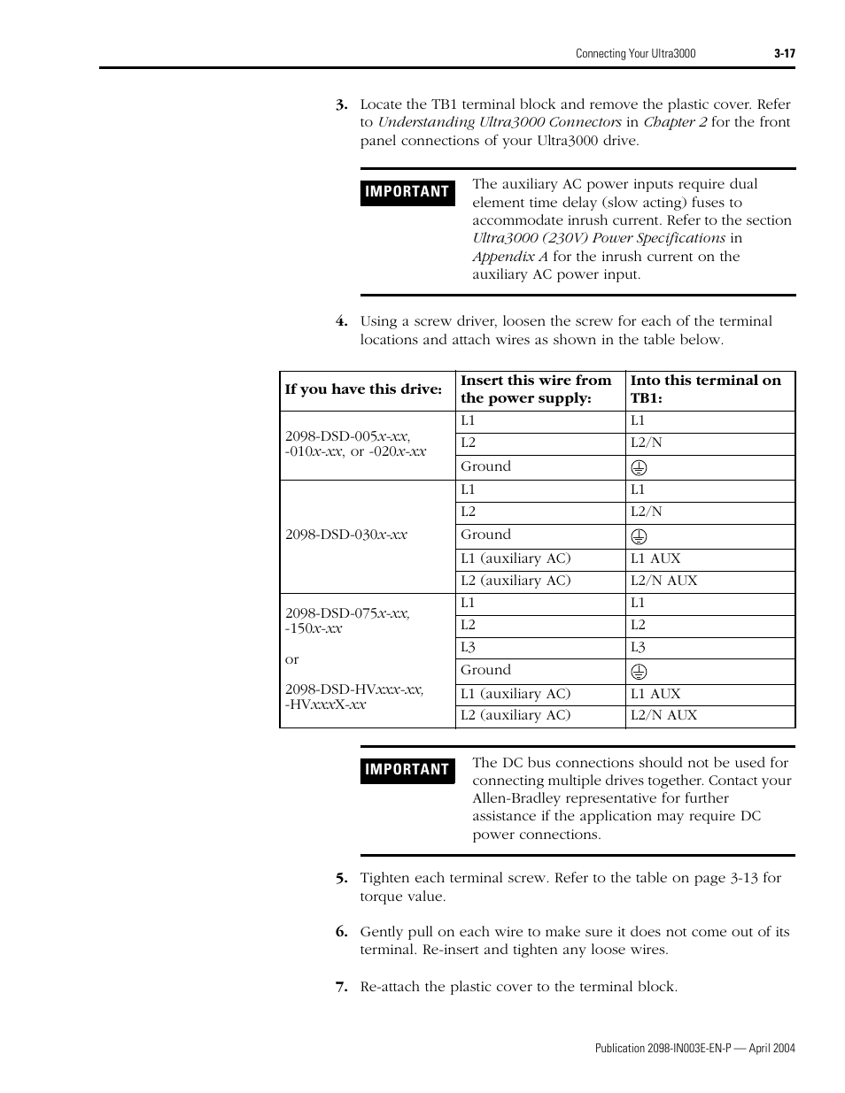 Rockwell Automation 2090 Ultra3000 Installation Manual User Manual | Page 113 / 194