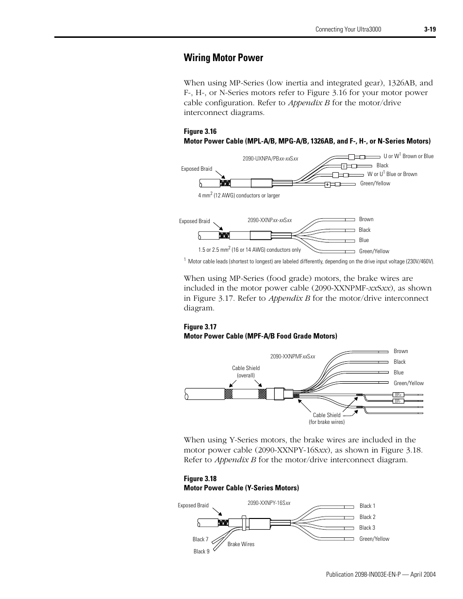 Wiring motor power | Rockwell Automation 2090 Ultra3000 Installation Manual User Manual | Page 115 / 194