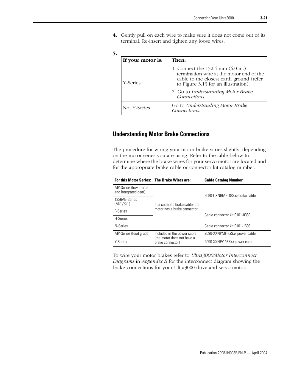 Understanding motor brake connections | Rockwell Automation 2090 Ultra3000 Installation Manual User Manual | Page 117 / 194