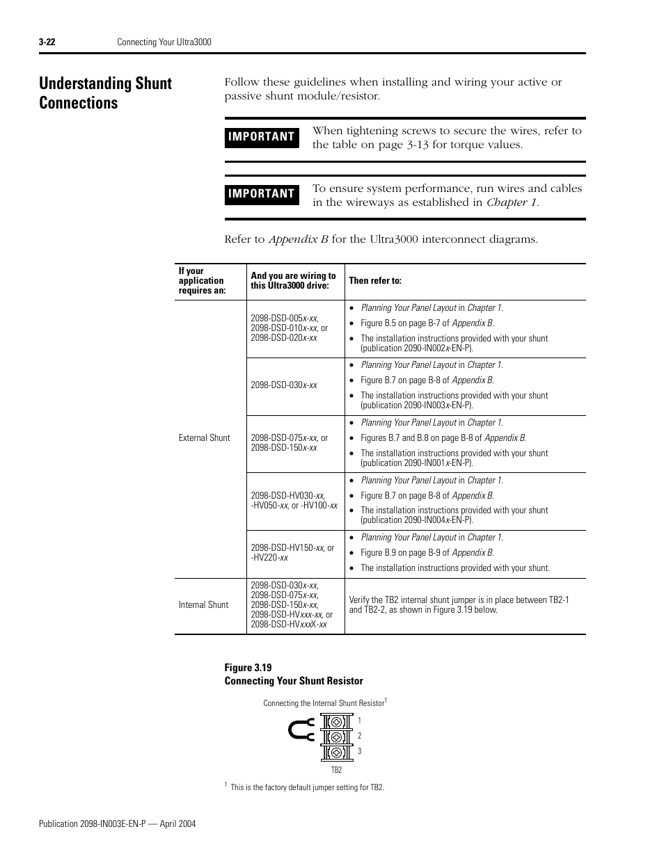 Understanding shunt connections | Rockwell Automation 2090 Ultra3000 Installation Manual User Manual | Page 118 / 194