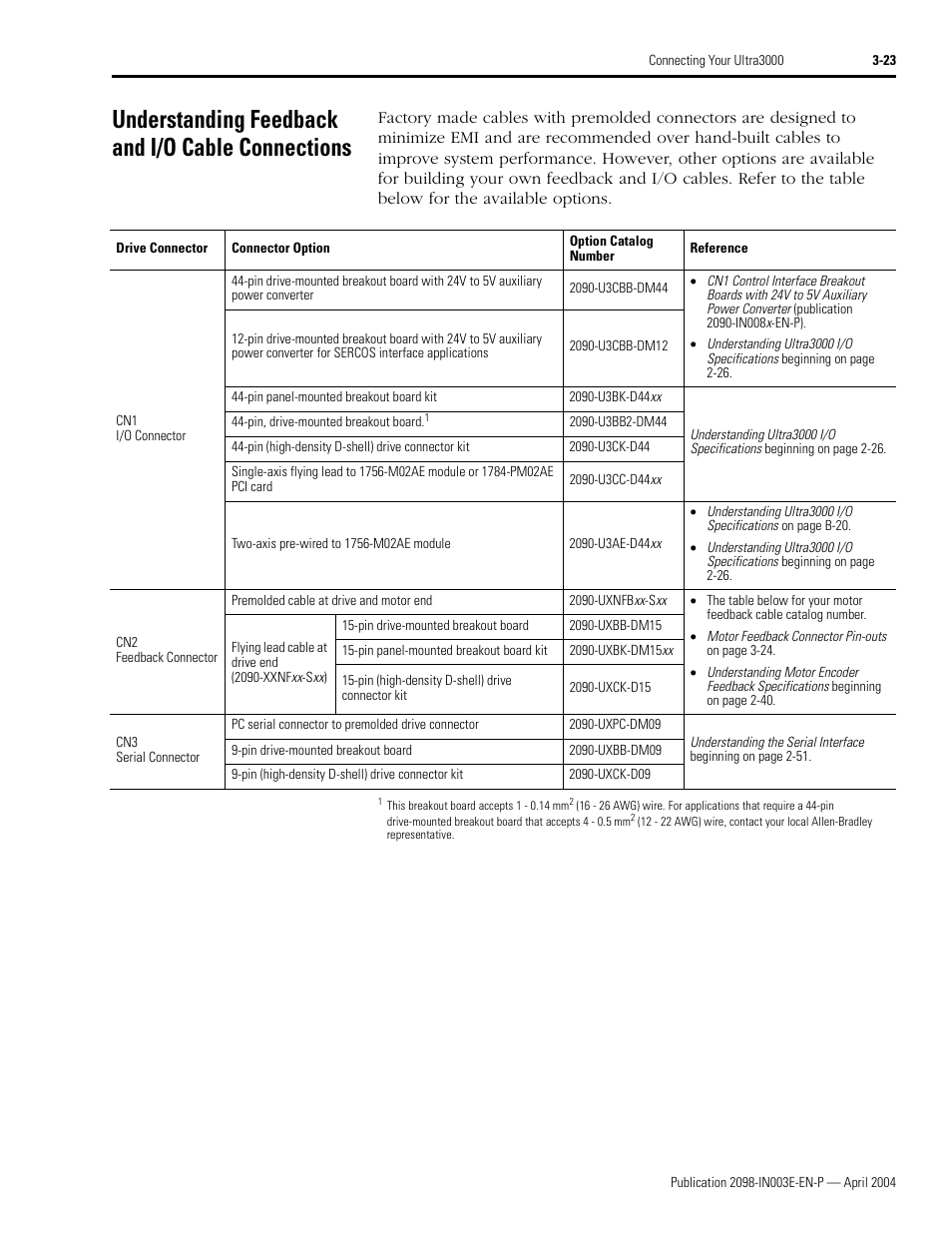 Understanding feedback and i/o cable connections | Rockwell Automation 2090 Ultra3000 Installation Manual User Manual | Page 119 / 194