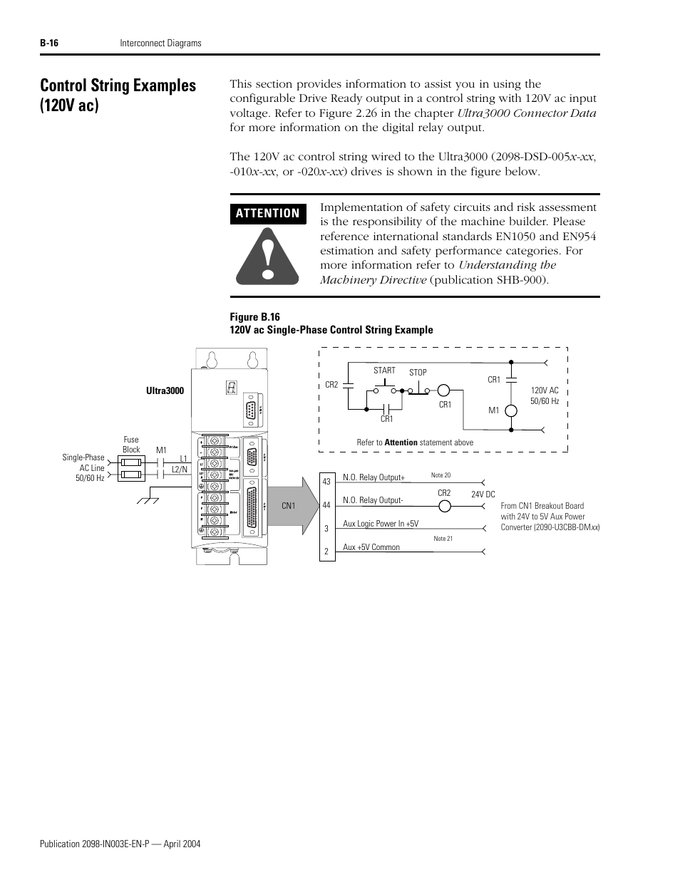 Control string examples (120v ac) | Rockwell Automation 2090 Ultra3000 Installation Manual User Manual | Page 170 / 194