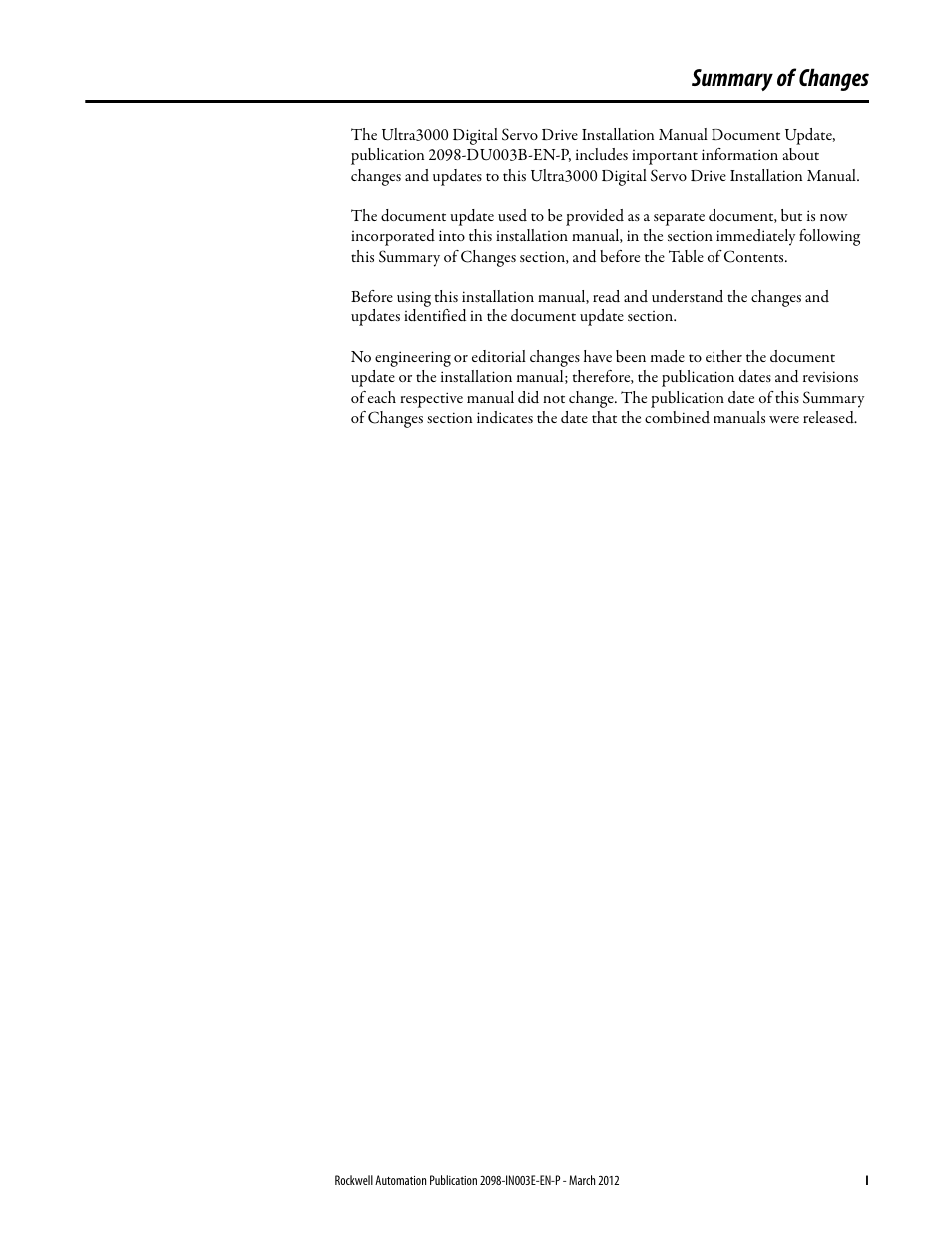 Summary of changes | Rockwell Automation 2090 Ultra3000 Installation Manual User Manual | Page 3 / 194