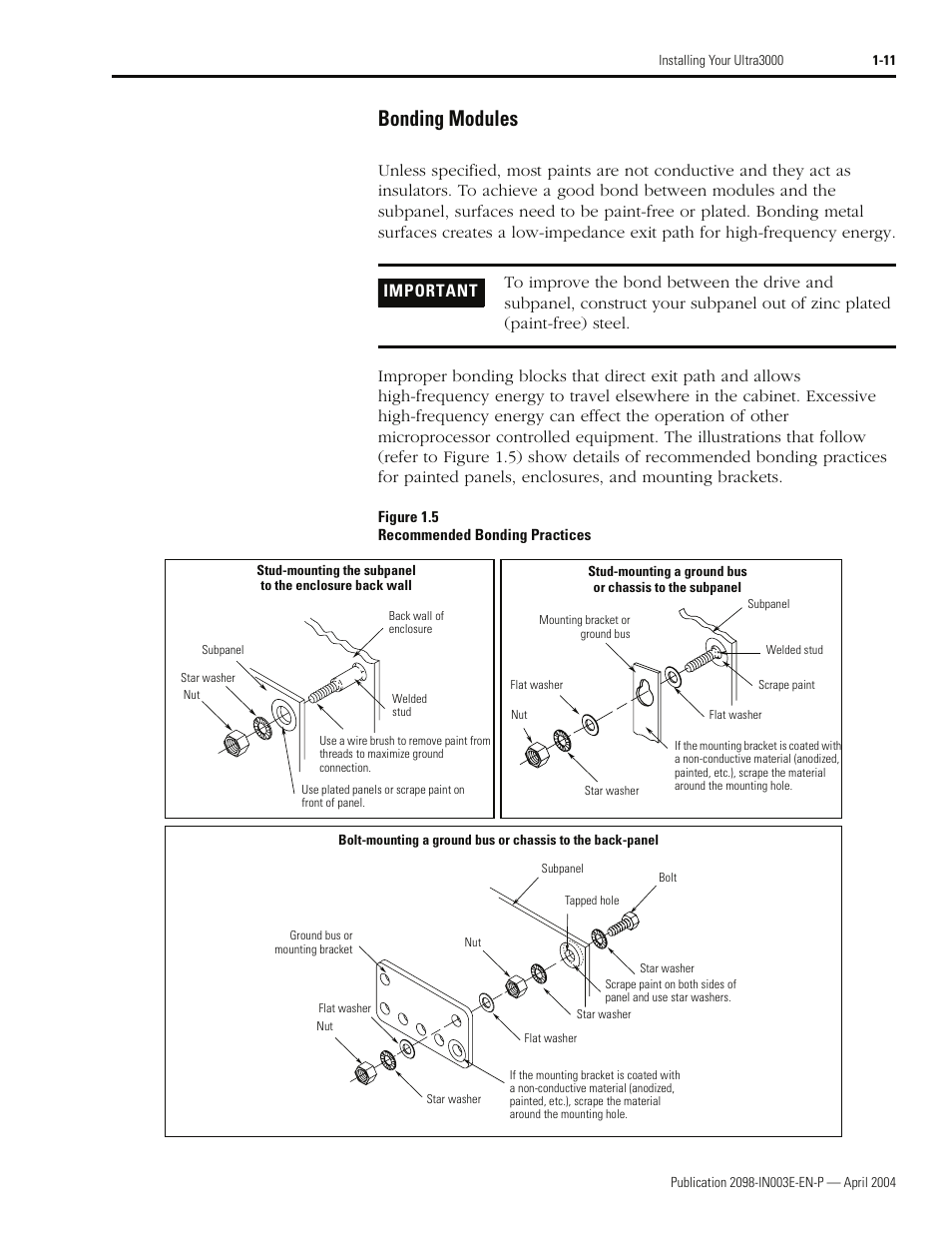 Bonding modules | Rockwell Automation 2090 Ultra3000 Installation Manual User Manual | Page 35 / 194