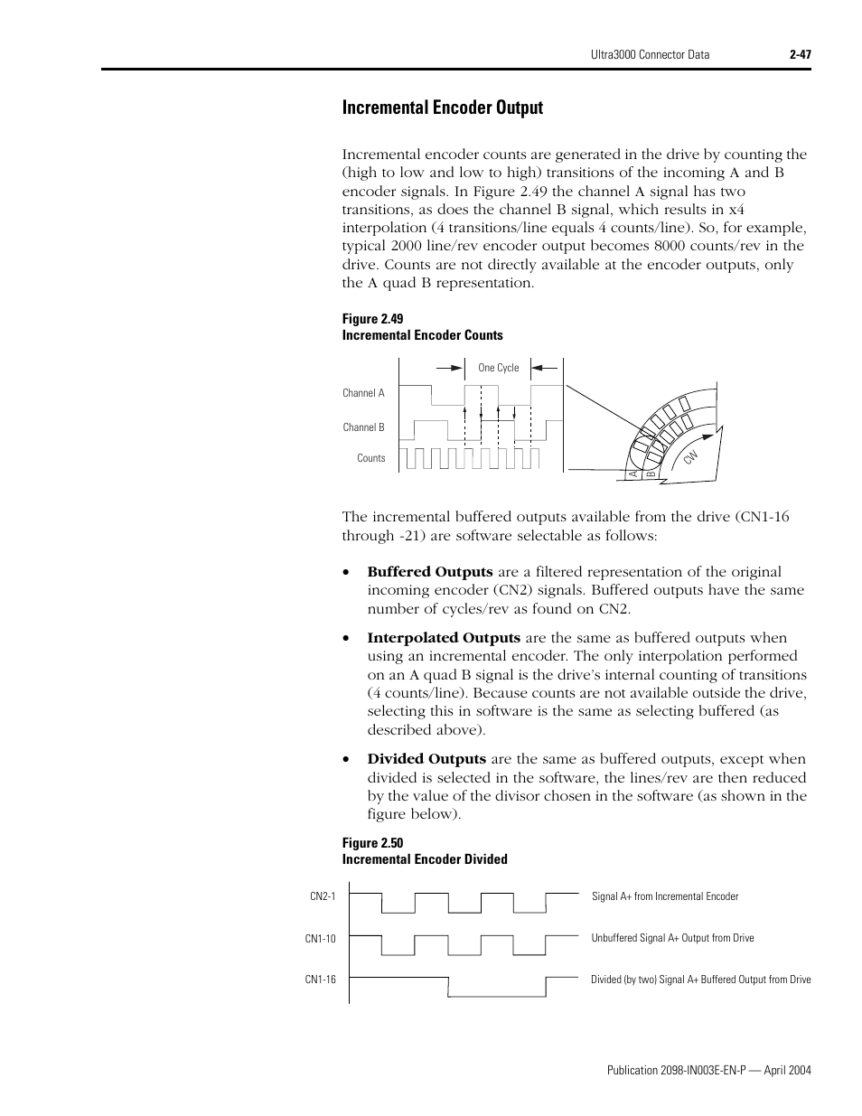 Incremental encoder output | Rockwell Automation 2090 Ultra3000 Installation Manual User Manual | Page 89 / 194