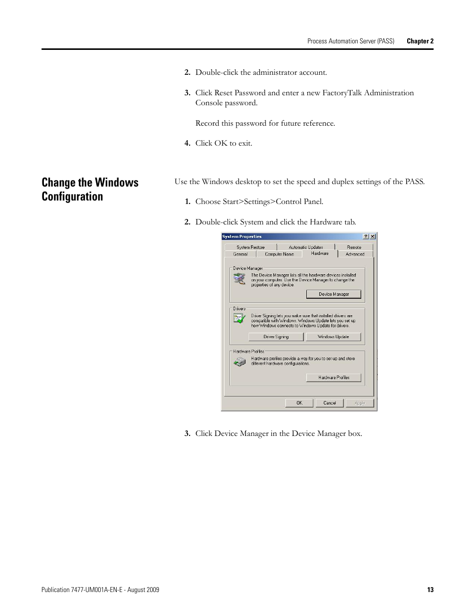 Change the windows configuration | Rockwell Automation 7477-IC2VC PlantPAx Server and Workstation Bundles User Manual User Manual | Page 13 / 35