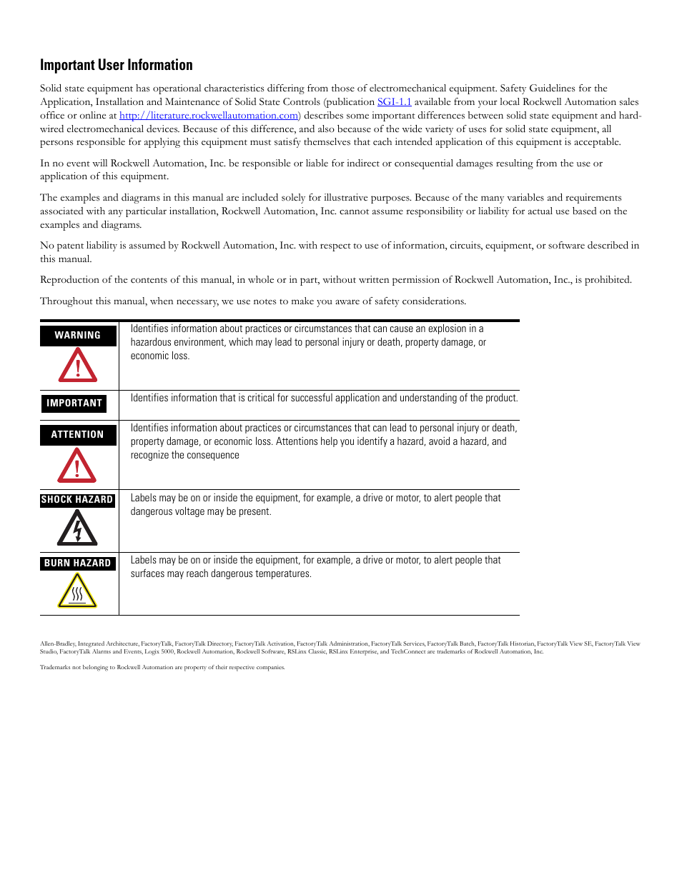Important user information | Rockwell Automation 7477-IC2VC PlantPAx Server and Workstation Bundles User Manual User Manual | Page 2 / 35