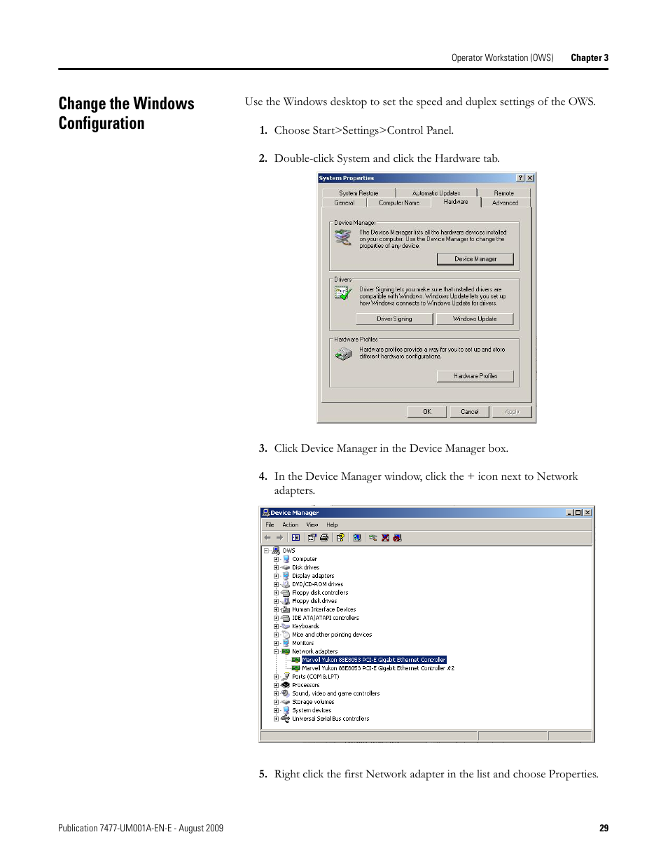 Change the windows configuration | Rockwell Automation 7477-IC2VC PlantPAx Server and Workstation Bundles User Manual User Manual | Page 29 / 35