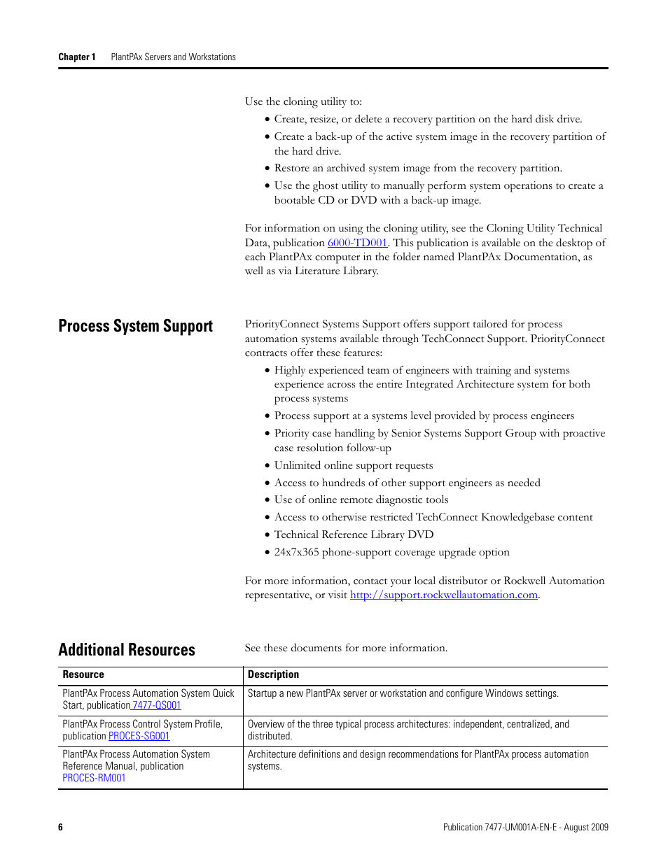 Process system support, Additional resources, Process system support additional resources | Rockwell Automation 7477-IC2VC PlantPAx Server and Workstation Bundles User Manual User Manual | Page 6 / 35