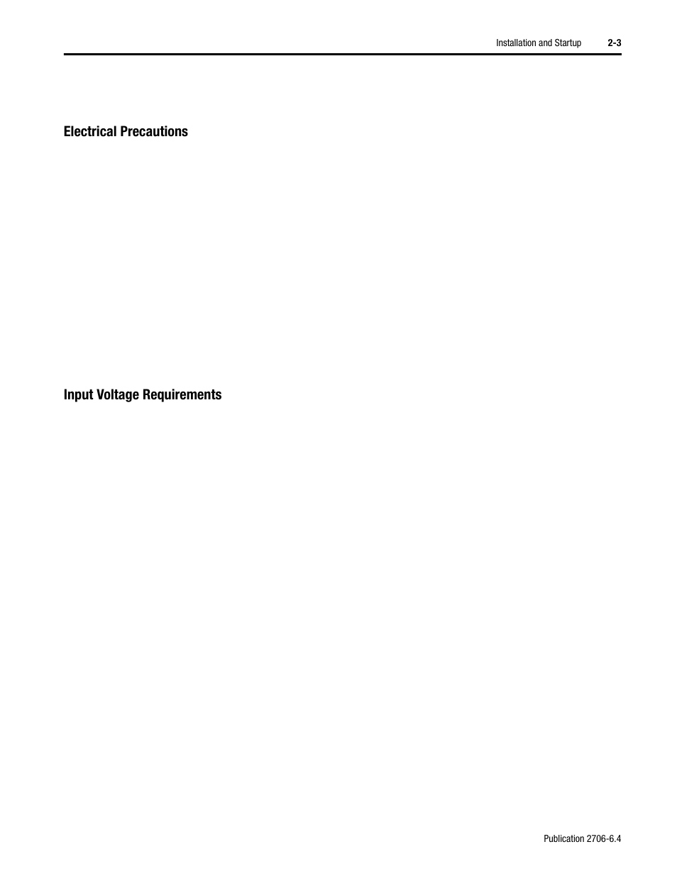 Electrical precautions, Input voltage requirements | Rockwell Automation 2706-D11JS_D21JS Dataliner DL5 Slave Displays User Manual | Page 13 / 49