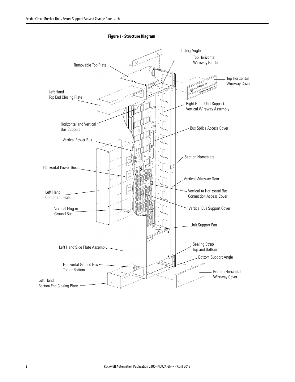 Rockwell Automation 2193FZ Feeder Circuit Breaker Units Secure Support Pan and ChangeDoor Latch User Manual | Page 3 / 12