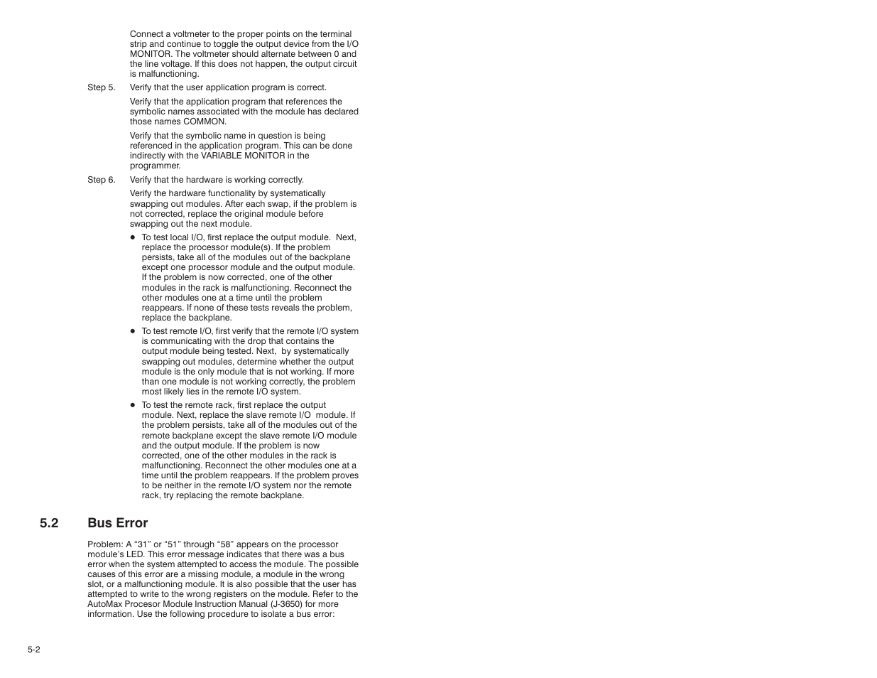 2 bus error | Rockwell Automation 57C403 115VAC High Power Output Module User Manual | Page 18 / 36