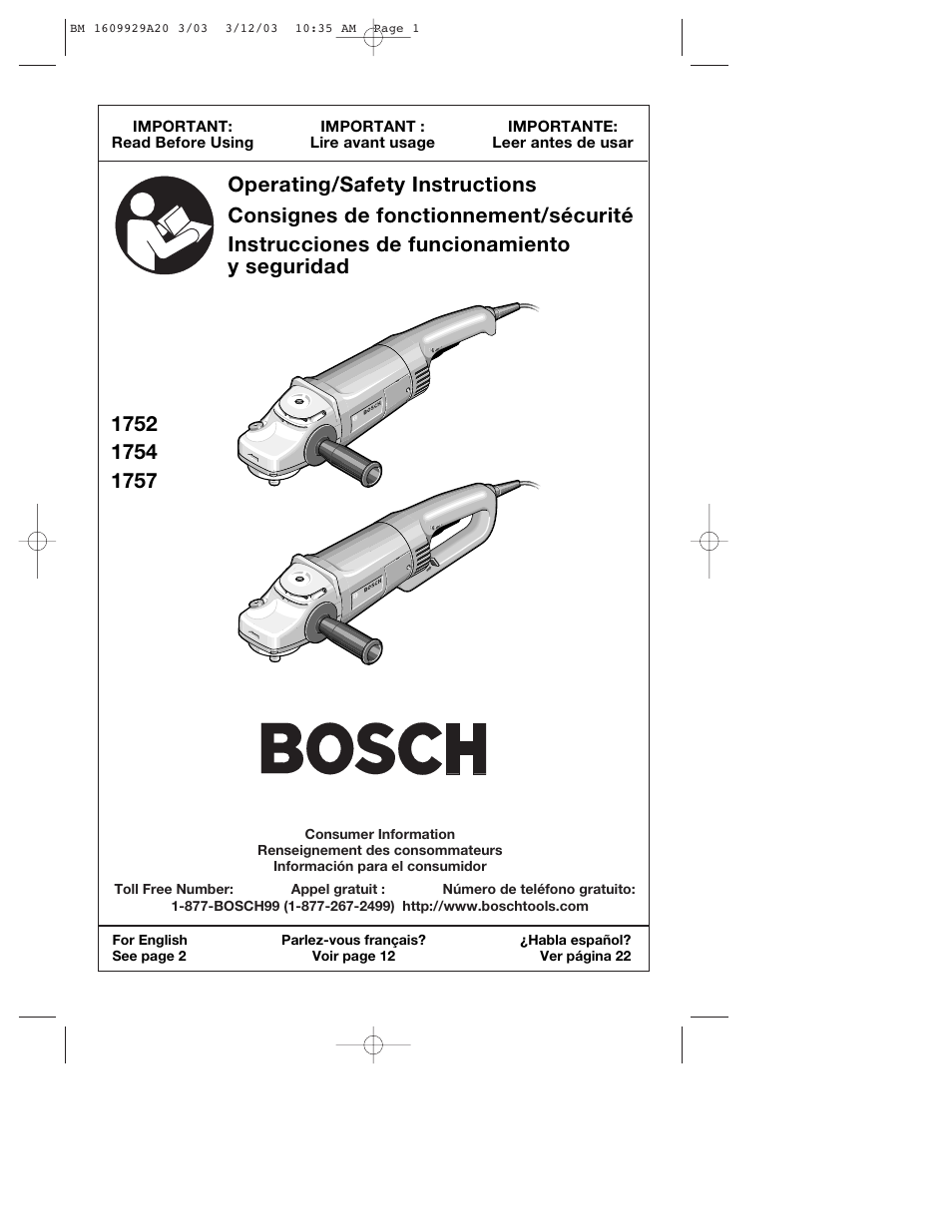 Bosch 1752 User Manual | 32 pages