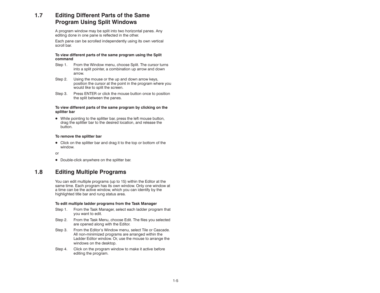 8 editing multiple programs | Rockwell Automation AutoMax Enhanced Ladder Editor User Manual | Page 13 / 96