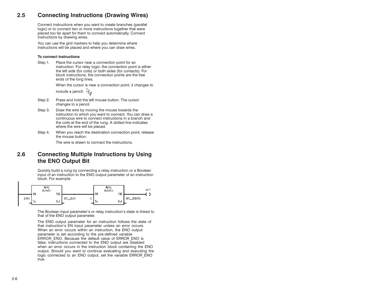 5 connecting instructions (drawing wires) | Rockwell Automation AutoMax Enhanced Ladder Editor User Manual | Page 24 / 96
