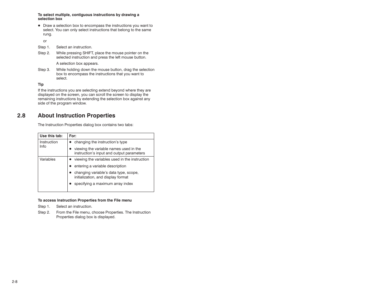 8 about instruction properties | Rockwell Automation AutoMax Enhanced Ladder Editor User Manual | Page 26 / 96