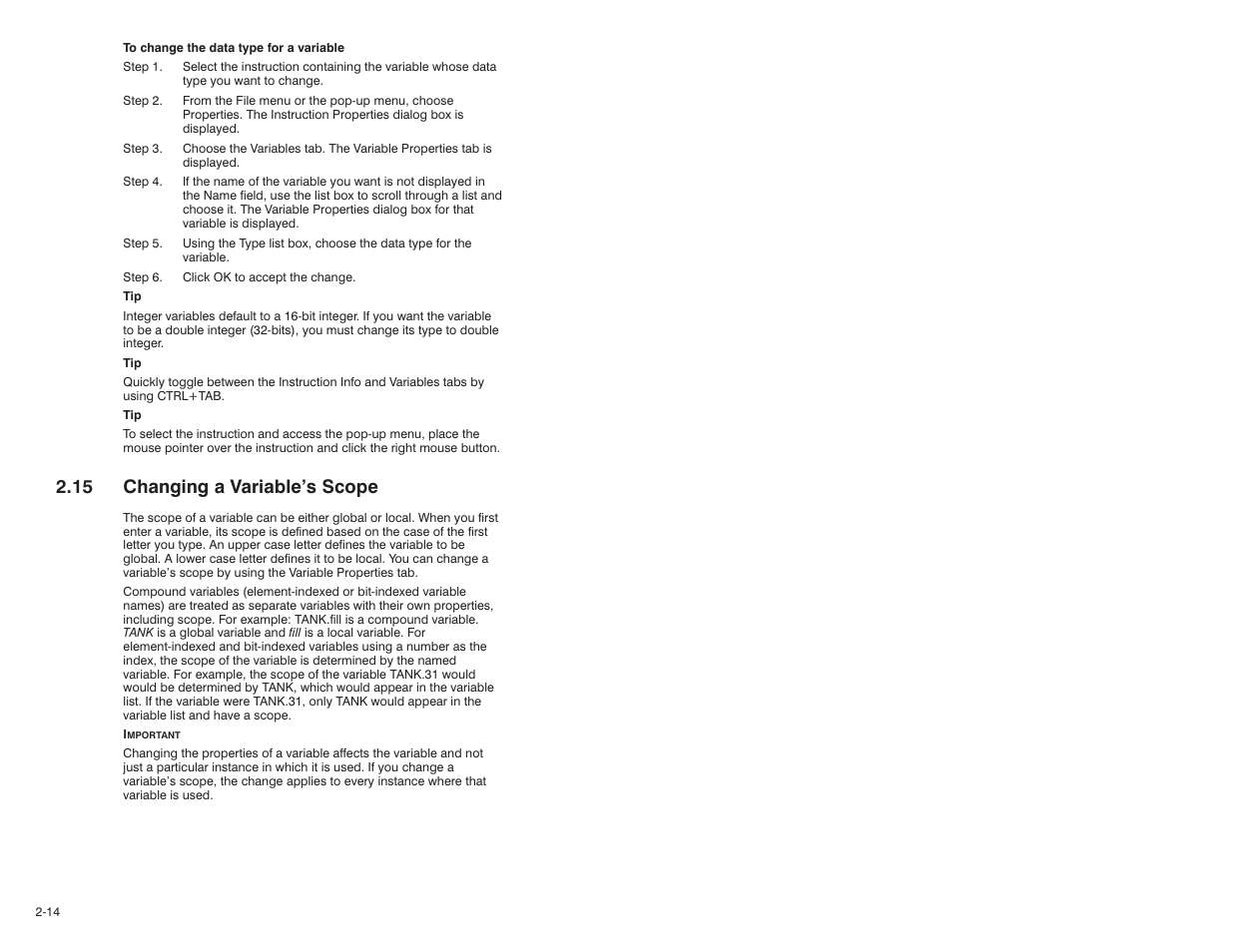 15 changing a variable's scope | Rockwell Automation AutoMax Enhanced Ladder Editor User Manual | Page 32 / 96