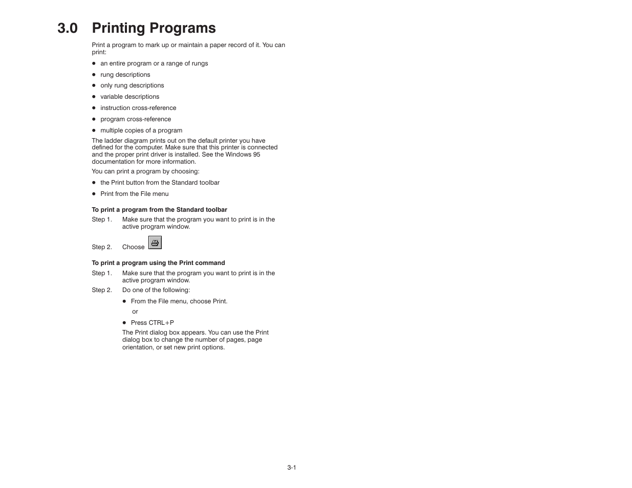 0 - printing programs, 0 printing programs | Rockwell Automation AutoMax Enhanced Ladder Editor User Manual | Page 35 / 96