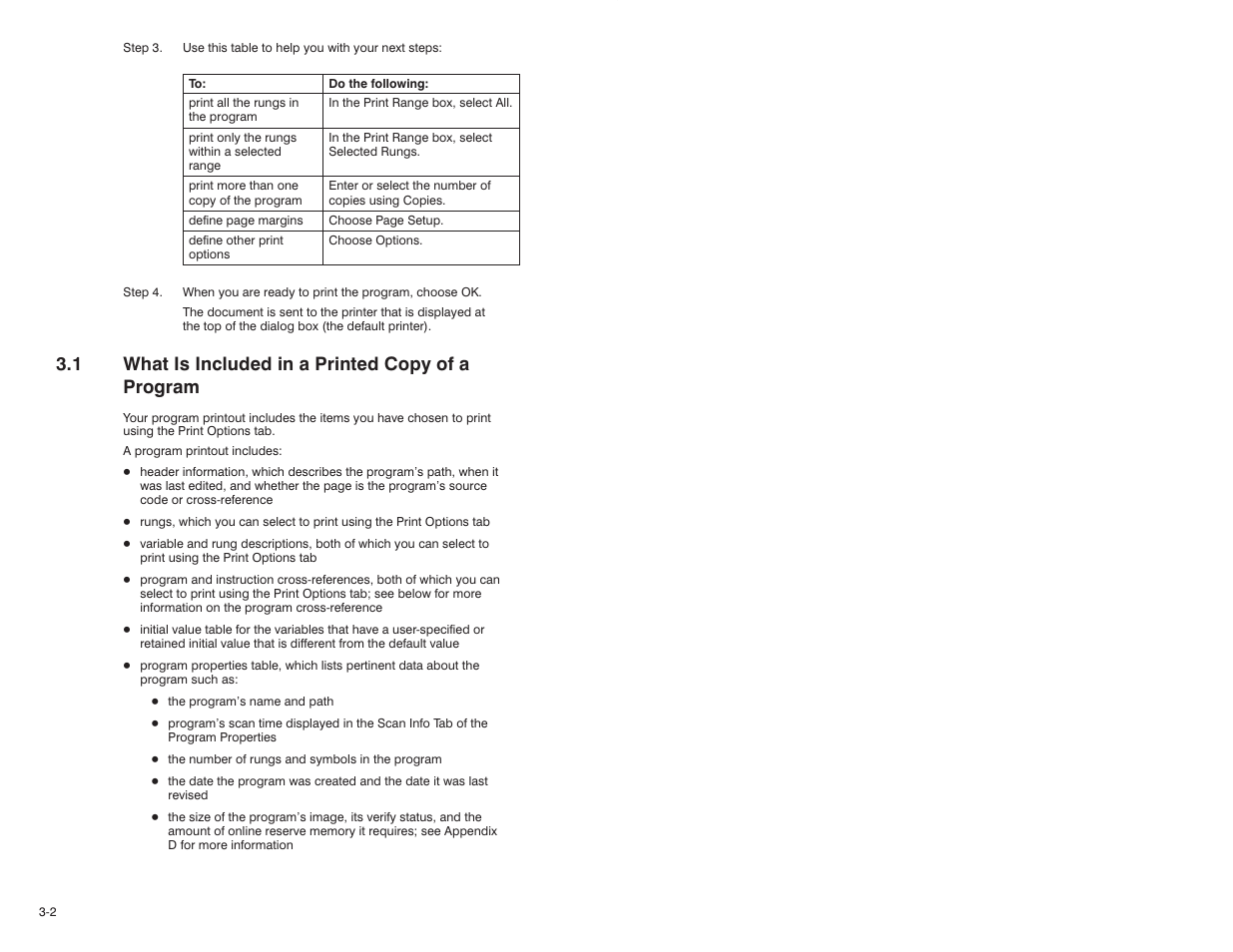 1 what is included in a printed copy of a program | Rockwell Automation AutoMax Enhanced Ladder Editor User Manual | Page 36 / 96
