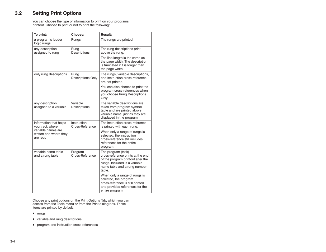2 setting print options | Rockwell Automation AutoMax Enhanced Ladder Editor User Manual | Page 38 / 96