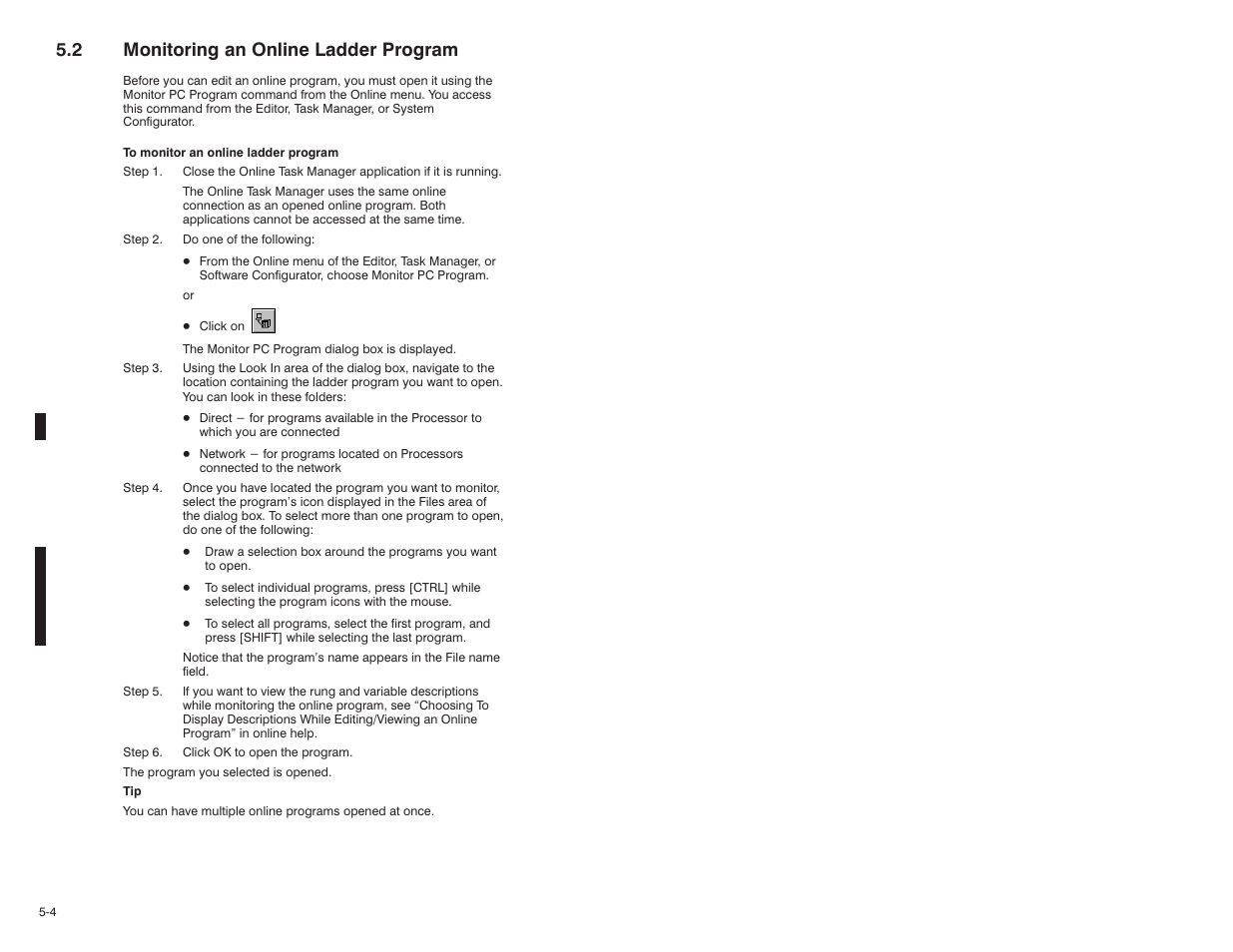 2 monitoring an online ladder program | Rockwell Automation AutoMax Enhanced Ladder Editor User Manual | Page 50 / 96