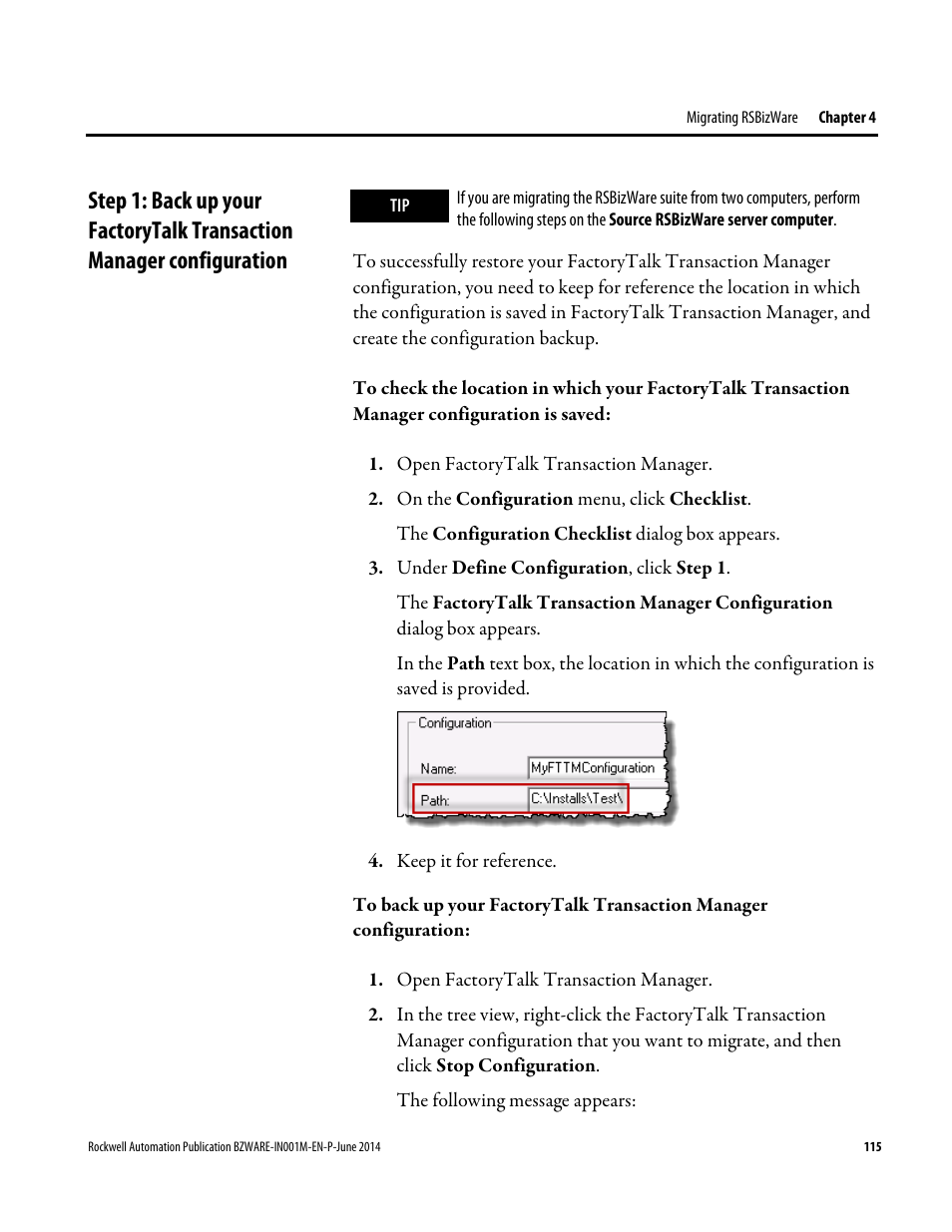 Configuration | Rockwell Automation RSBizWare Administration Guide User Manual | Page 115 / 312