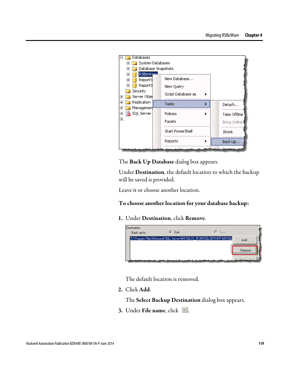 Rockwell Automation RSBizWare Administration Guide User Manual | Page 119 / 312