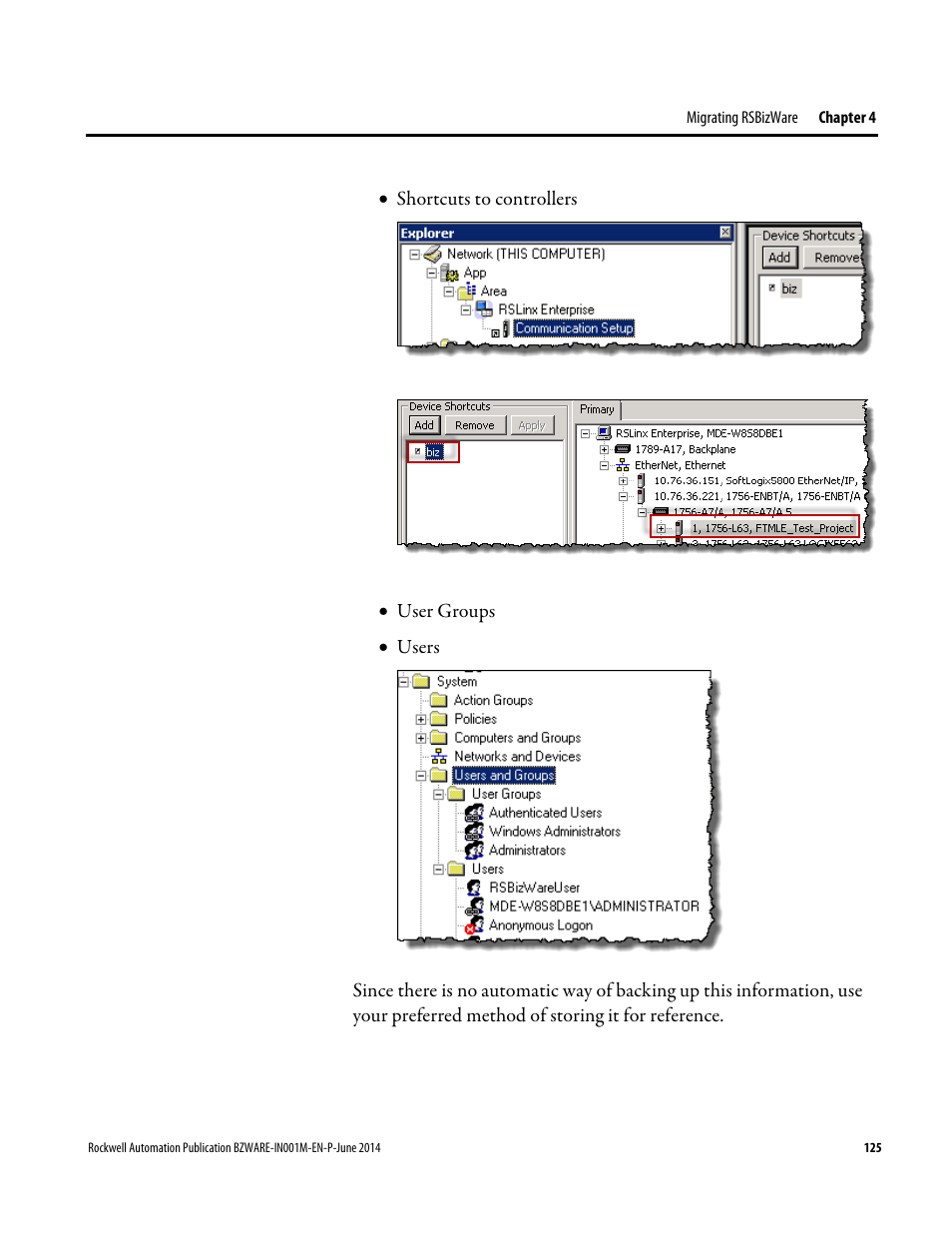 Rockwell Automation RSBizWare Administration Guide User Manual | Page 125 / 312