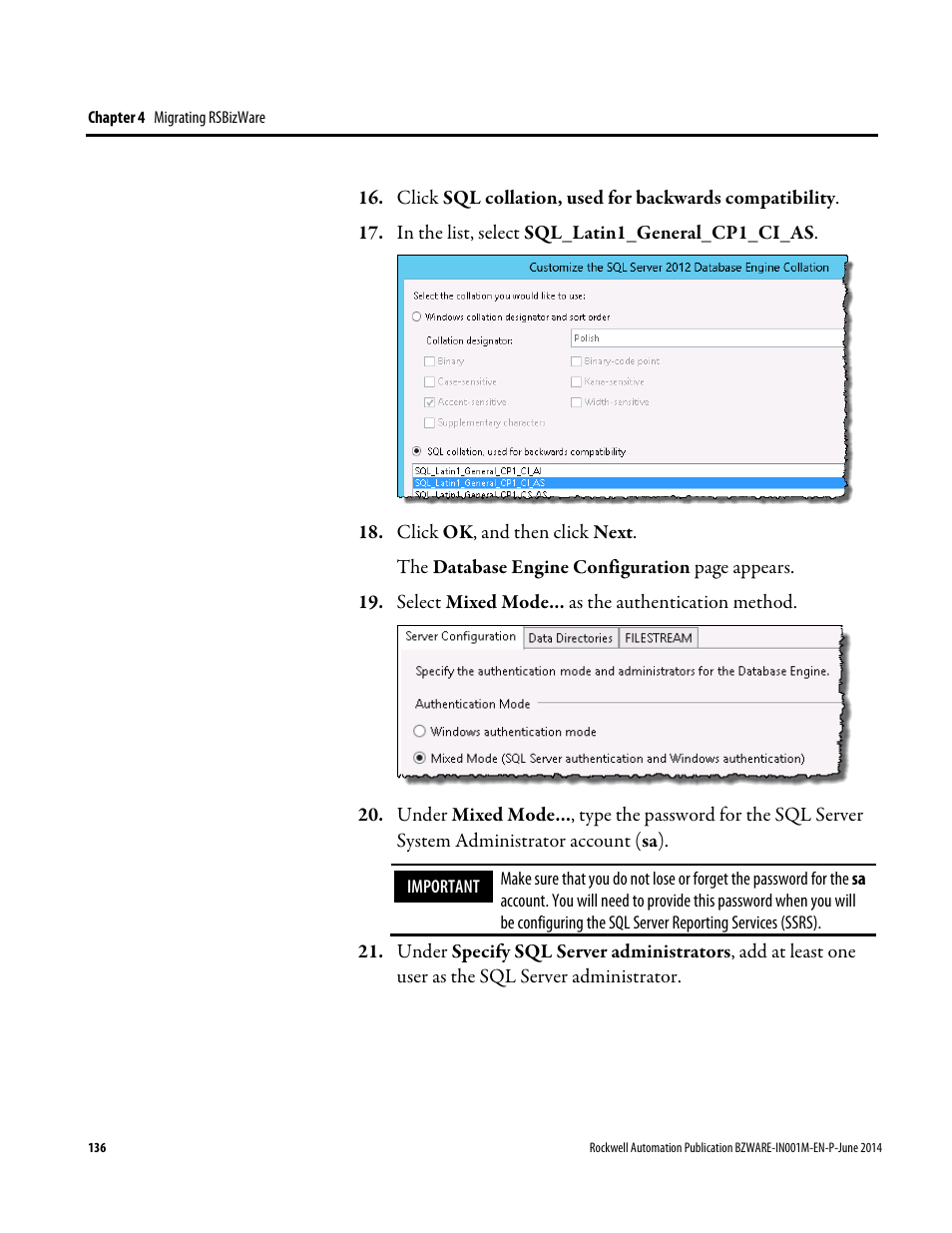 Rockwell Automation RSBizWare Administration Guide User Manual | Page 136 / 312