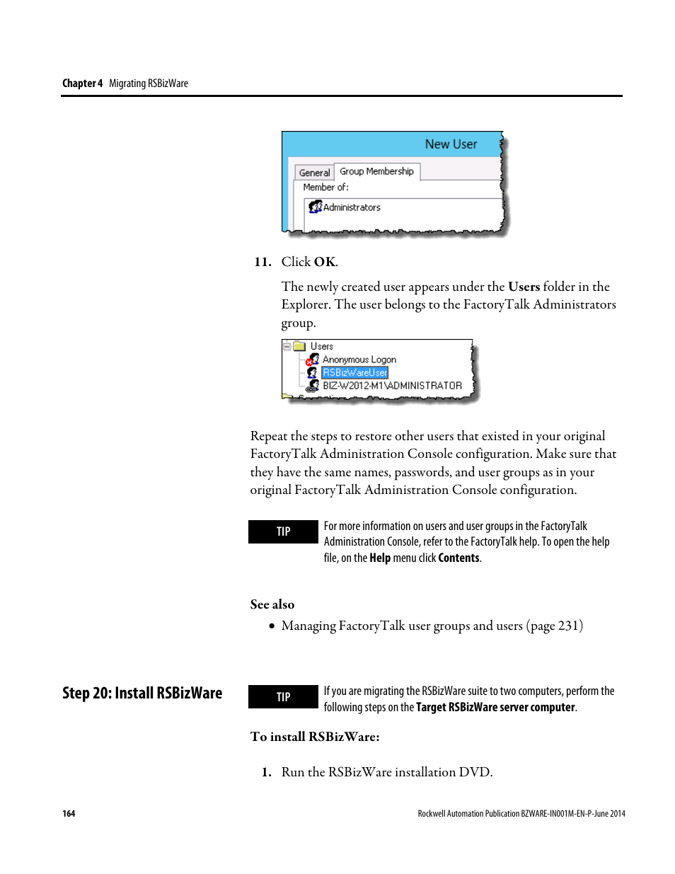 Step 20: install rsbizware | Rockwell Automation RSBizWare Administration Guide User Manual | Page 164 / 312