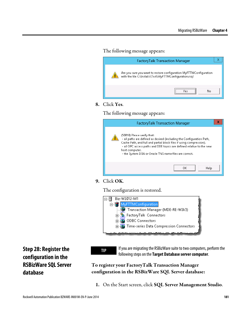 Server database, E 181) | Rockwell Automation RSBizWare Administration Guide User Manual | Page 181 / 312