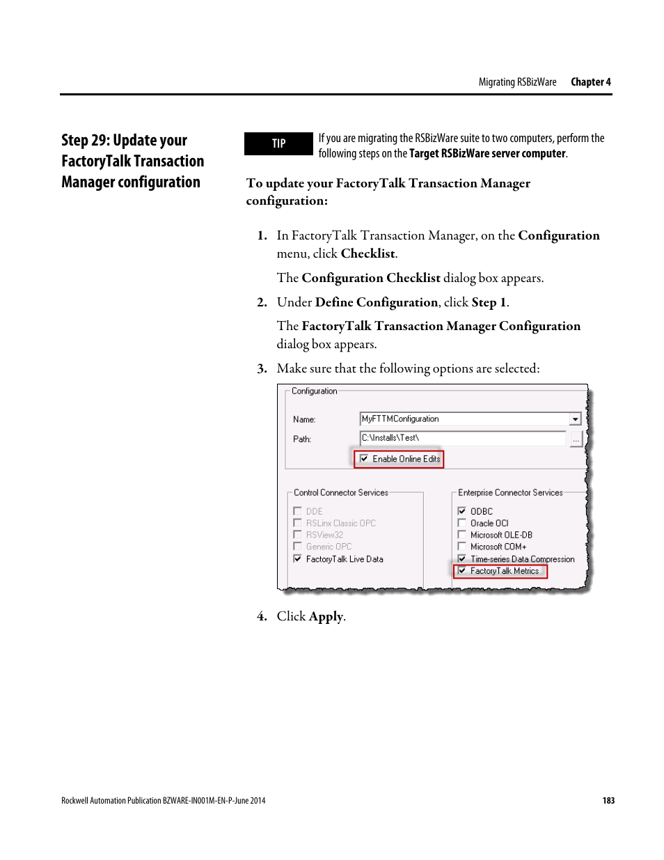 Rockwell Automation RSBizWare Administration Guide User Manual | Page 183 / 312