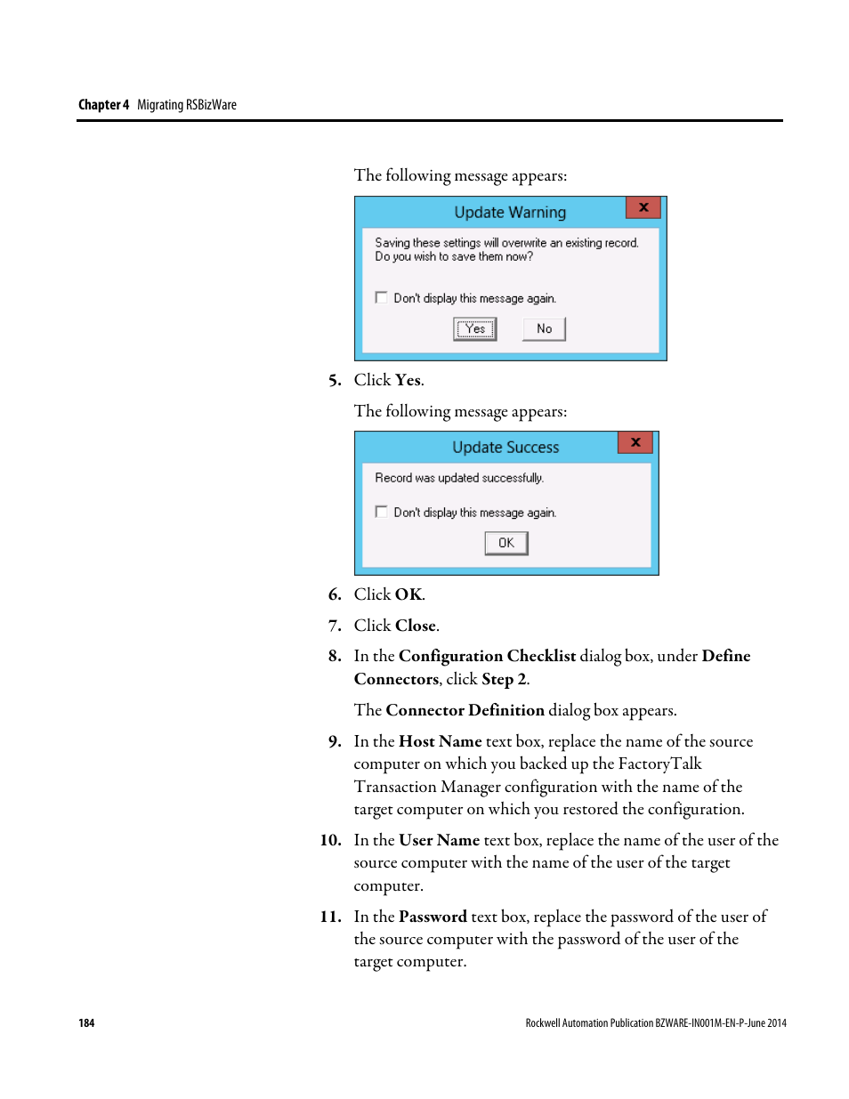 Rockwell Automation RSBizWare Administration Guide User Manual | Page 184 / 312