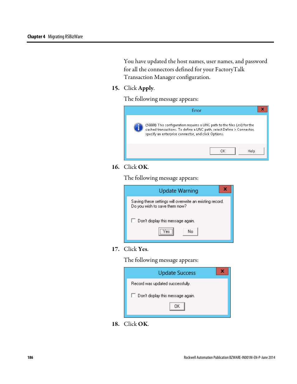 Rockwell Automation RSBizWare Administration Guide User Manual | Page 186 / 312