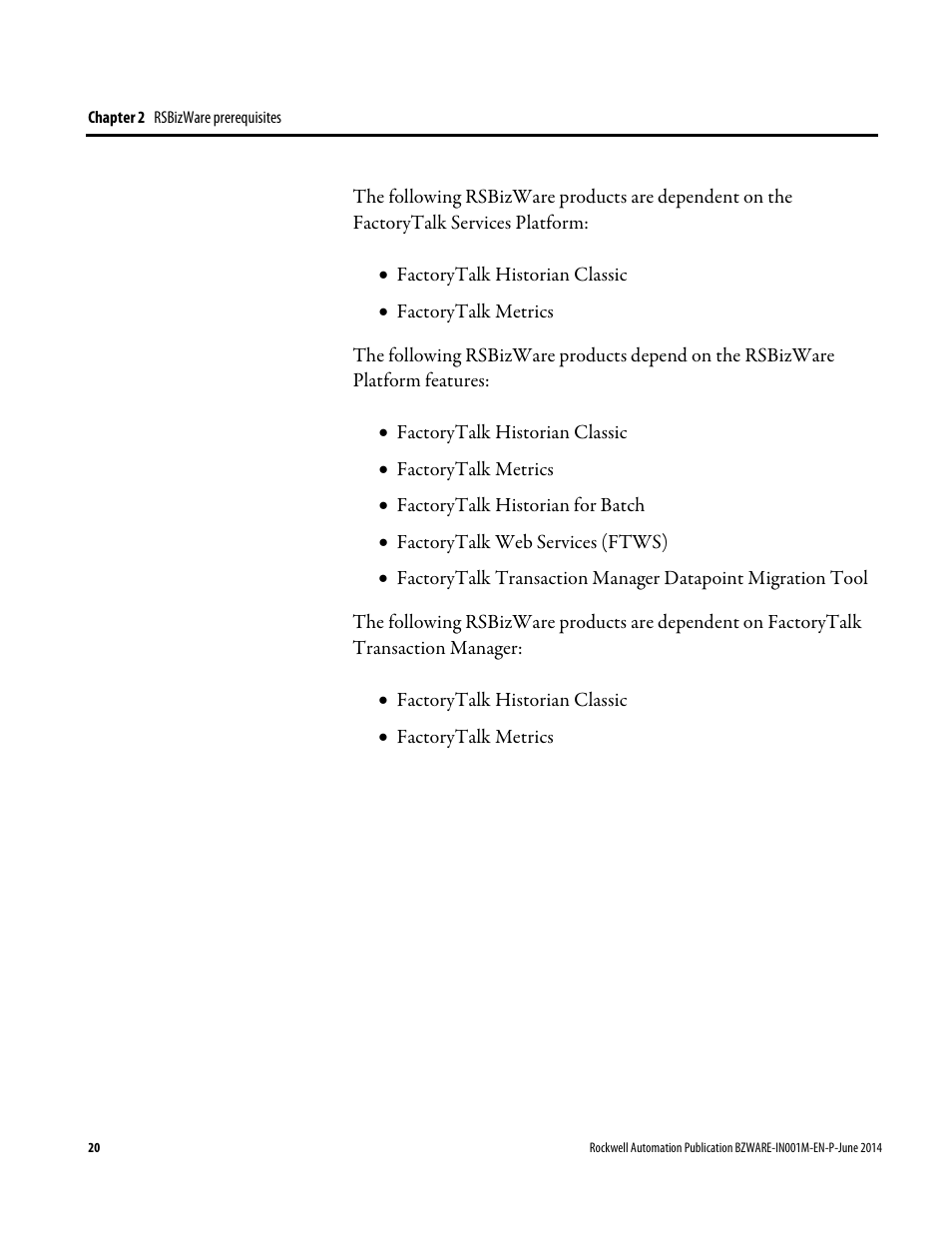 Rockwell Automation RSBizWare Administration Guide User Manual | Page 20 / 312