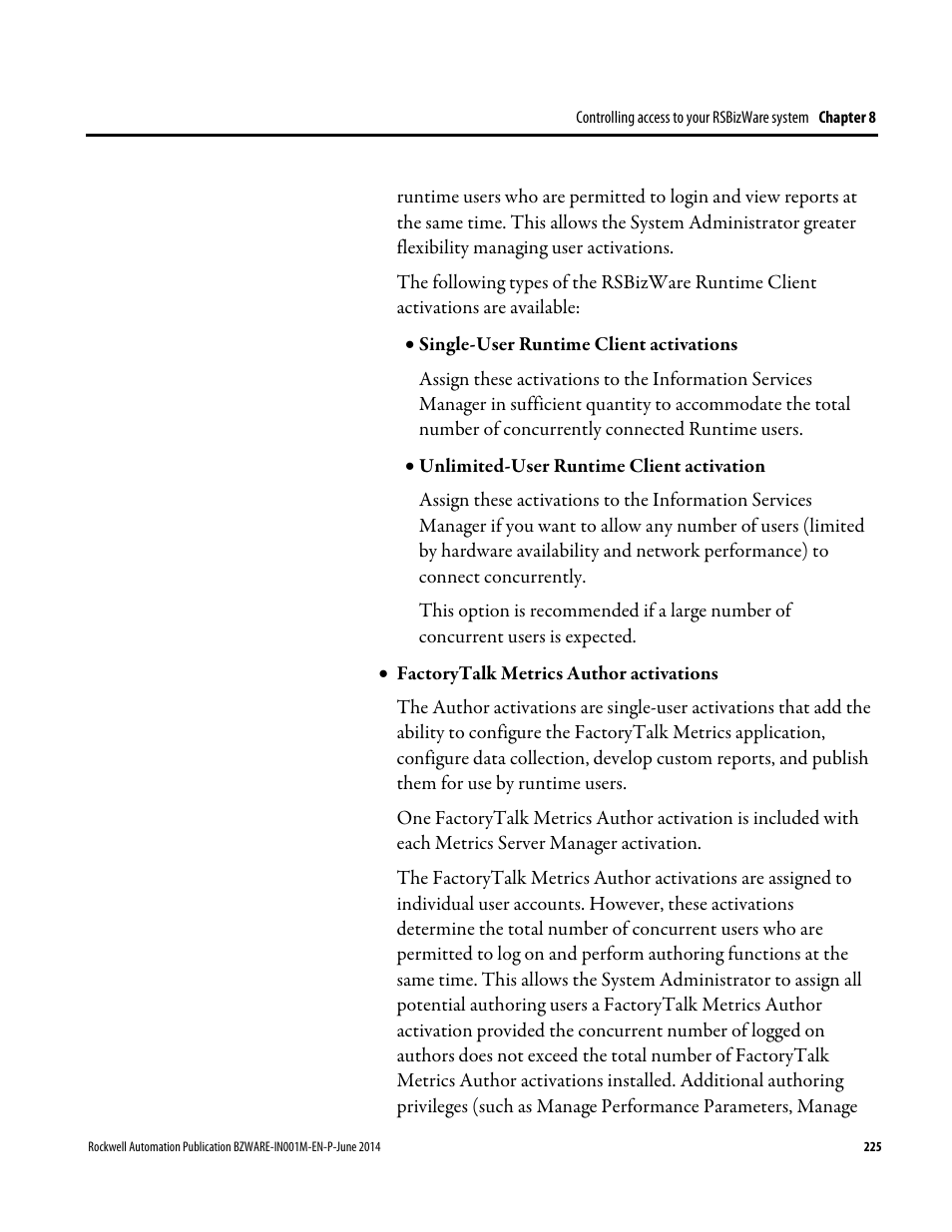 Rockwell Automation RSBizWare Administration Guide User Manual | Page 225 / 312