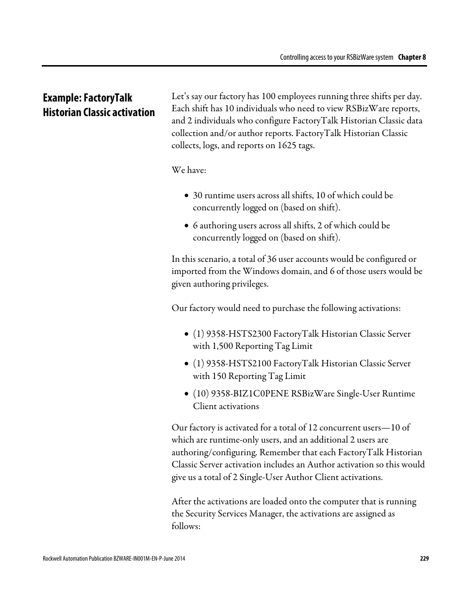 Example: factorytalk historian classic activation | Rockwell Automation RSBizWare Administration Guide User Manual | Page 229 / 312