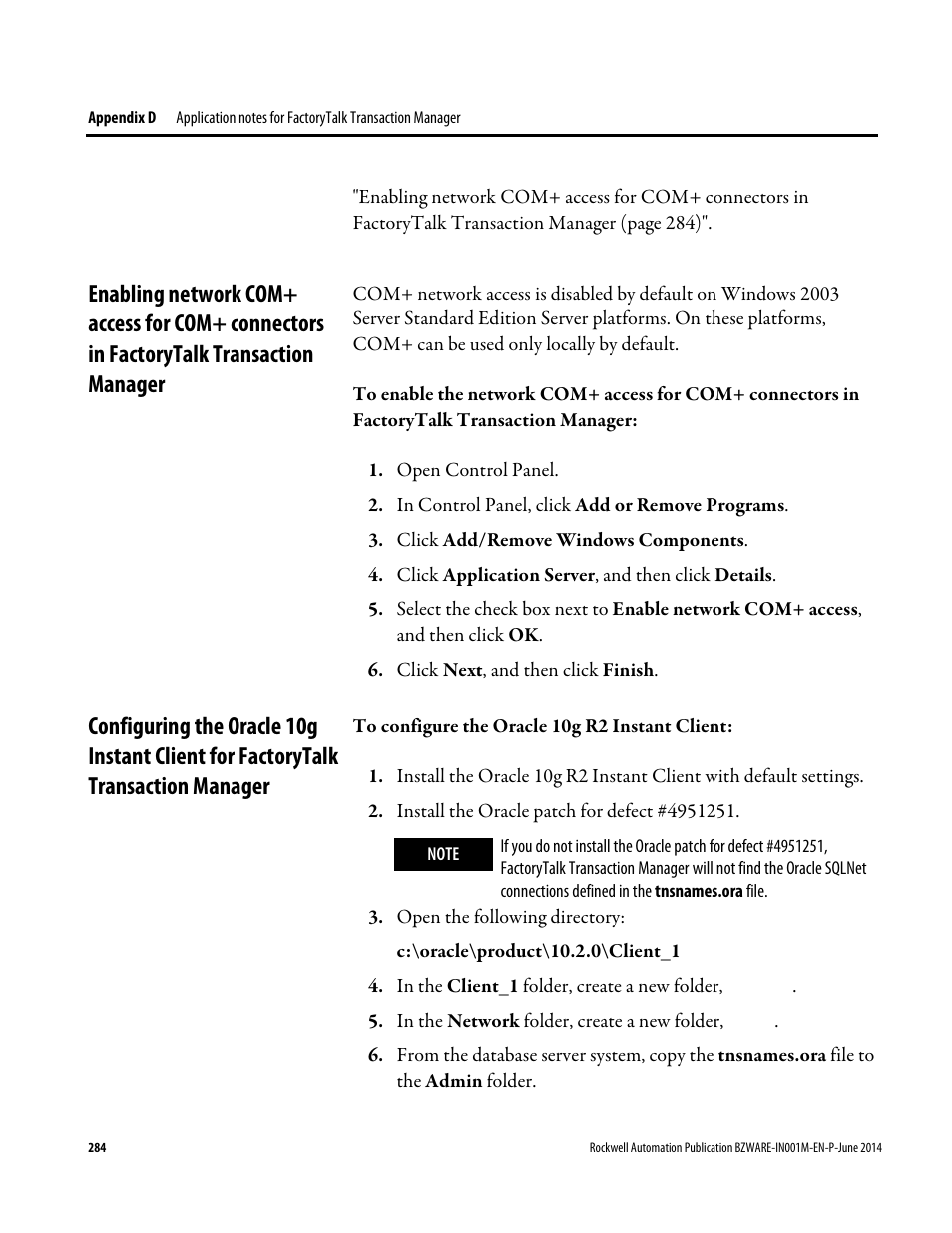 Factorytalk transaction manager, Transaction manager | Rockwell Automation RSBizWare Administration Guide User Manual | Page 284 / 312