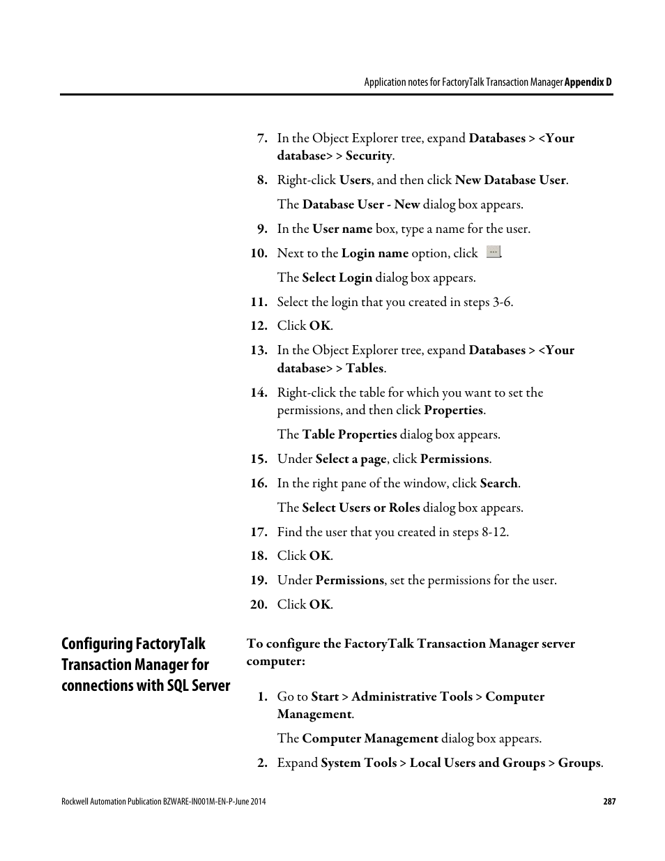 Rockwell Automation RSBizWare Administration Guide User Manual | Page 287 / 312