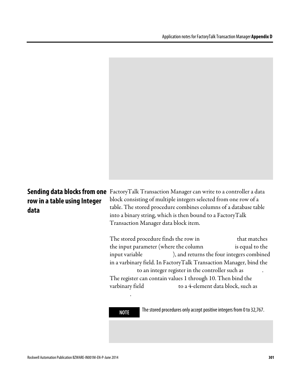 That matches the input parameter (where the column, Is equal to the input variable | Rockwell Automation RSBizWare Administration Guide User Manual | Page 301 / 312