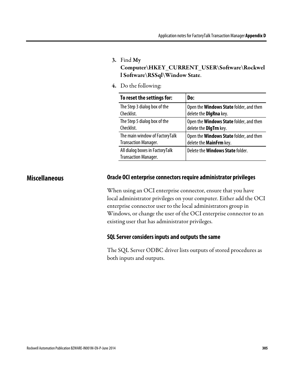 Miscellaneous | Rockwell Automation RSBizWare Administration Guide User Manual | Page 305 / 312