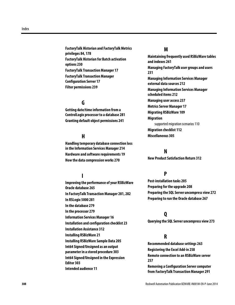 Rockwell Automation RSBizWare Administration Guide User Manual | Page 308 / 312