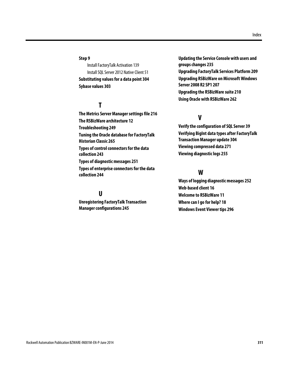 Rockwell Automation RSBizWare Administration Guide User Manual | Page 311 / 312