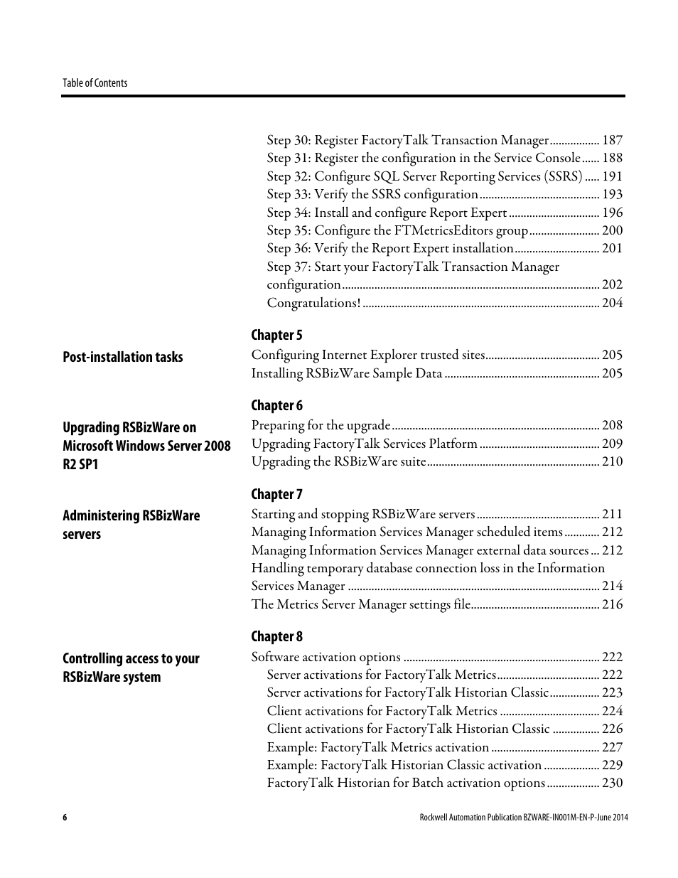 Rockwell Automation RSBizWare Administration Guide User Manual | Page 6 / 312