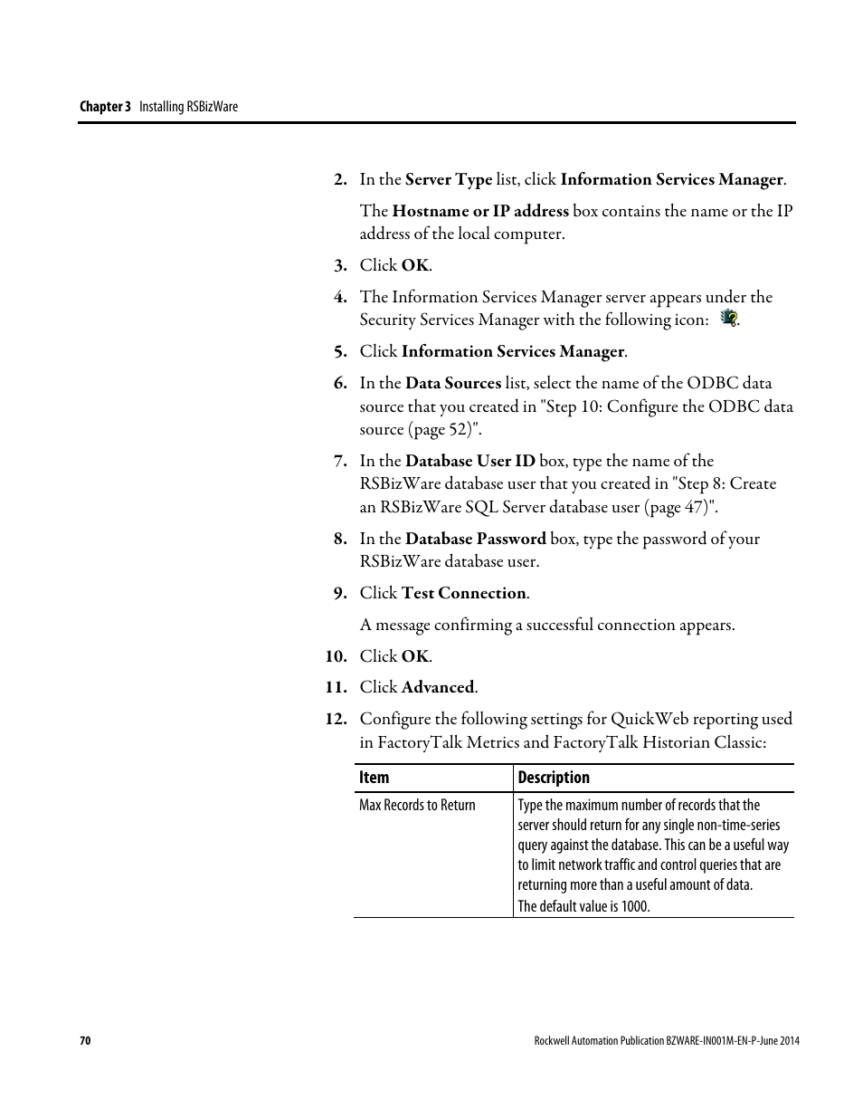 Rockwell Automation RSBizWare Administration Guide User Manual | Page 70 / 312