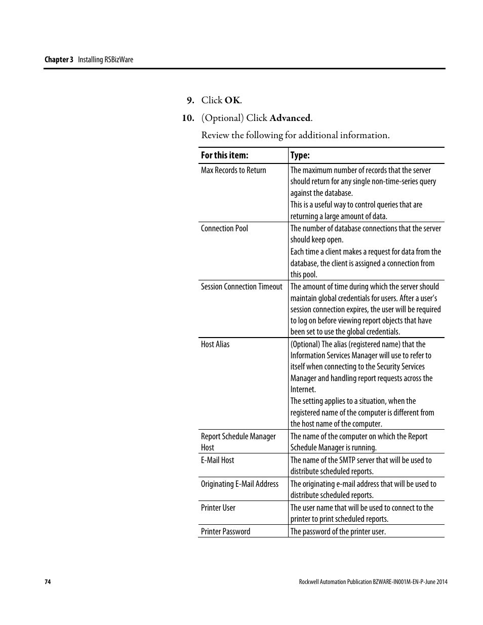 Rockwell Automation RSBizWare Administration Guide User Manual | Page 74 / 312